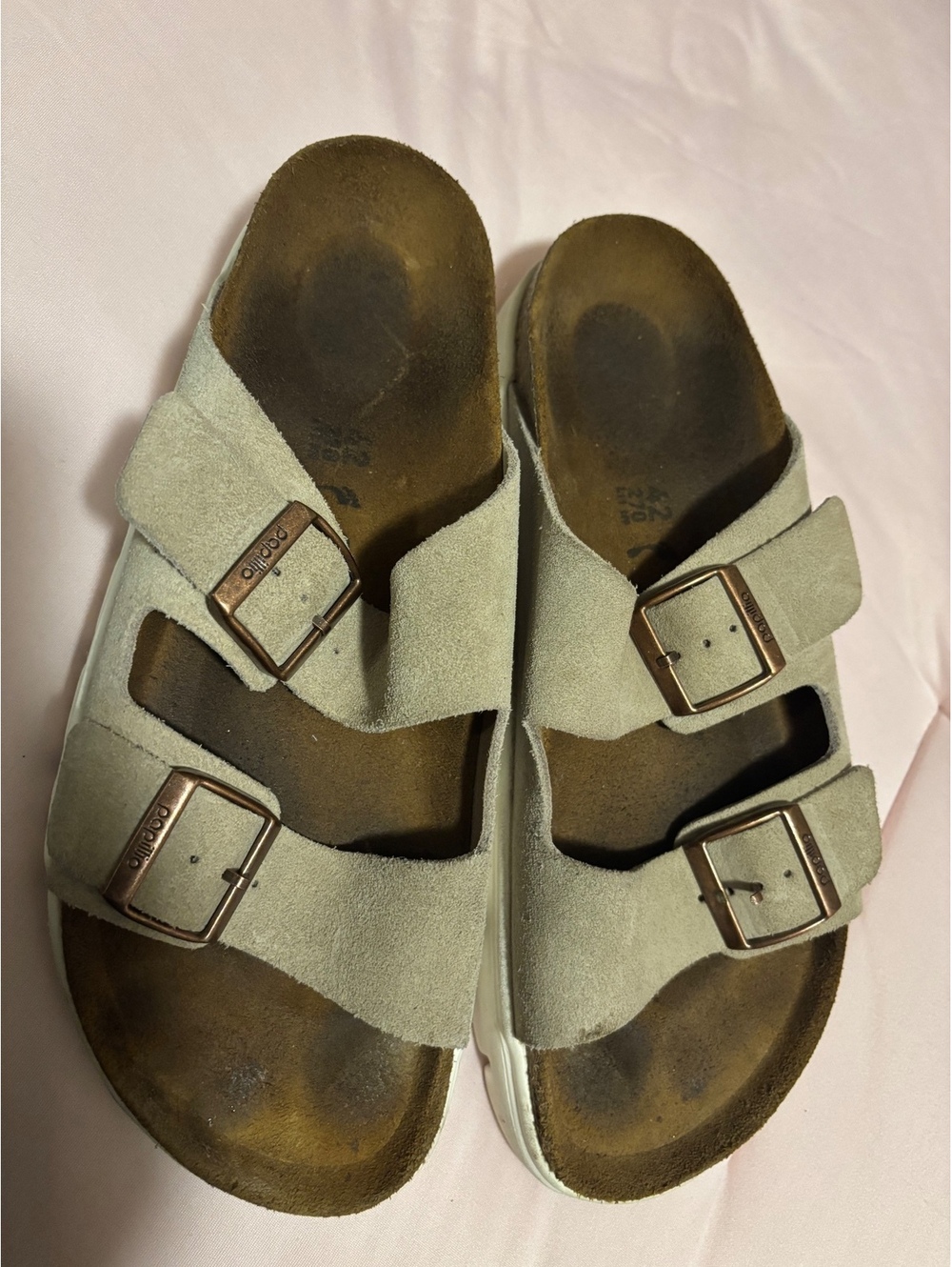Papillio Beige Suede Adjustable Buckle Sandals Size 42